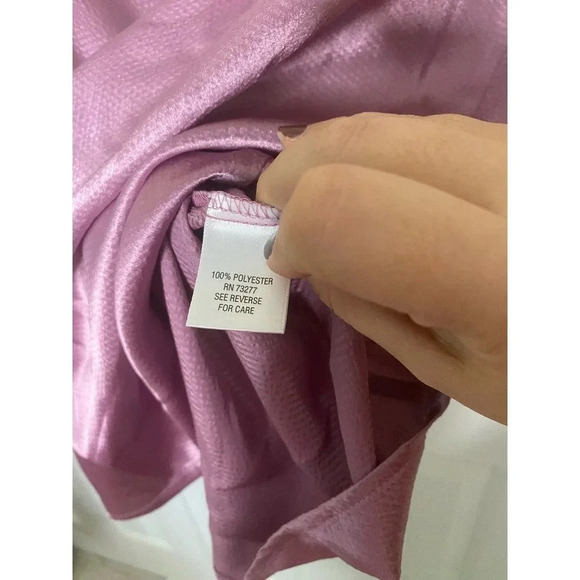 Dana Buchman Purple Satin Shirt Size 0X - Picture 5 of 6